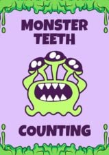 Cute Counting Monster Teeth Worksheet