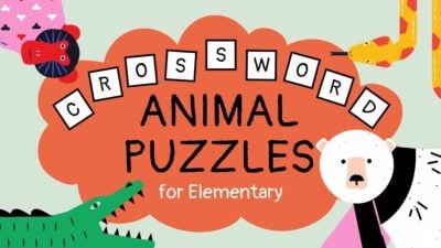 Cute Crossword Animal Puzzles for Elementary Slides