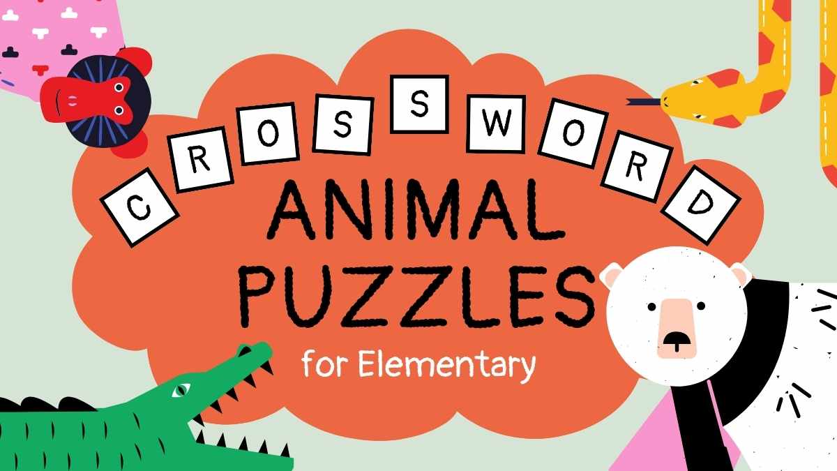 Cute Crossword Animal Puzzles for Elementary Slides - slide 1