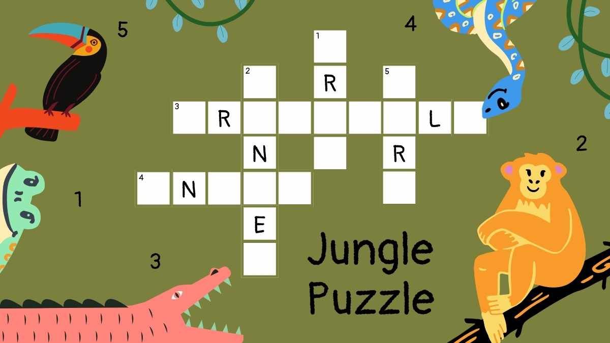 Cute Crossword Animal Puzzles for Elementary Slides - slide 11