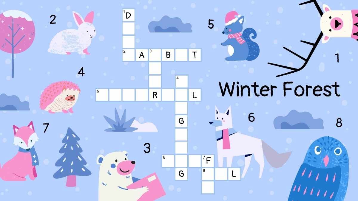 Cute Crossword Animal Puzzles for Elementary Slides - slide 13