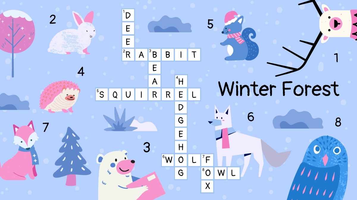 Cute Crossword Animal Puzzles for Elementary Slides - slide 14