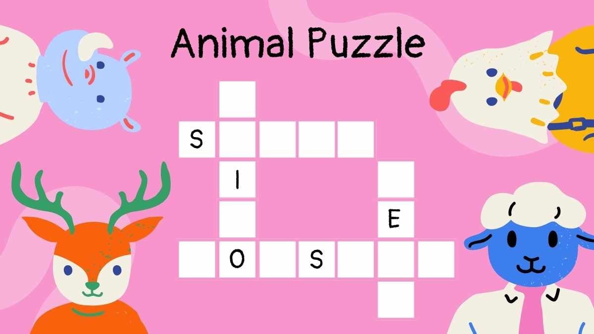 Cute Crossword Animal Puzzles for Elementary Slides - slide 3