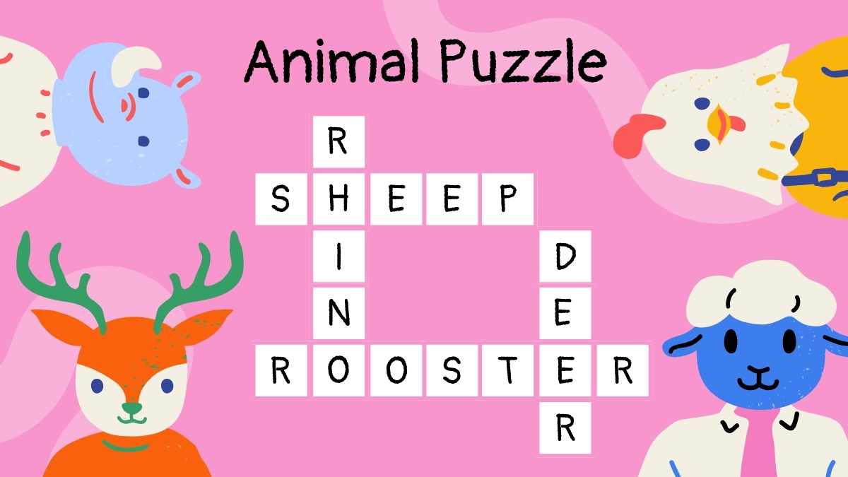 Cute Crossword Animal Puzzles for Elementary Slides - slide 4