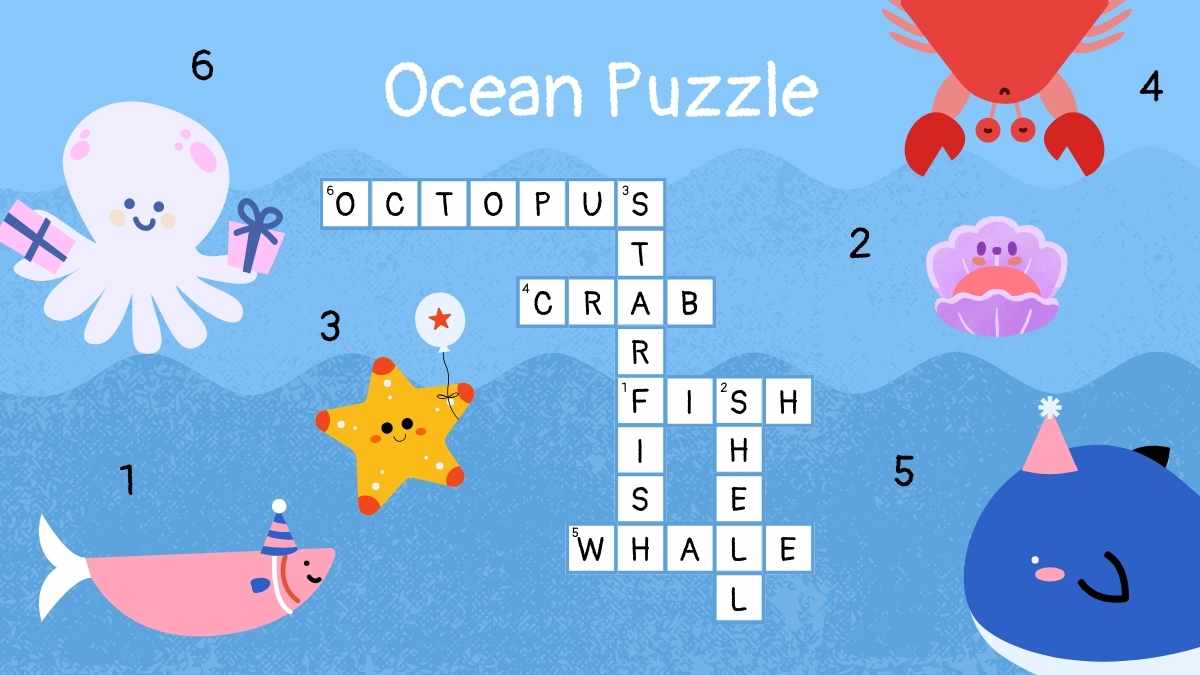 Cute Crossword Animal Puzzles for Elementary Slides - slide 6