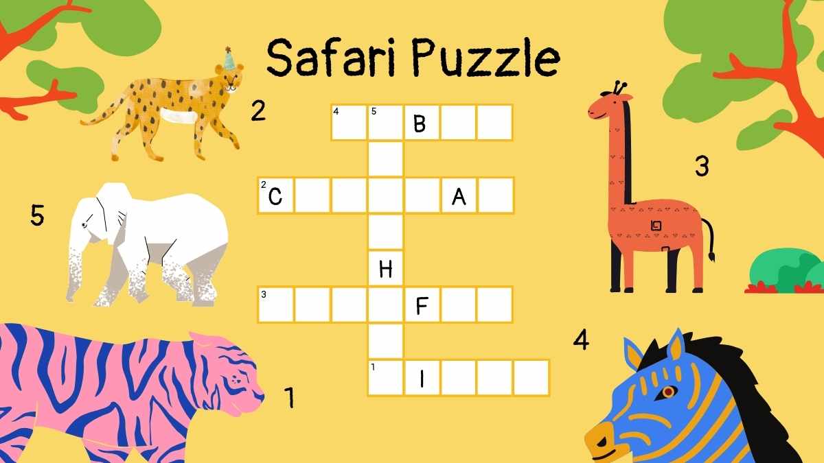 Cute Crossword Animal Puzzles for Elementary Slides - slide 7