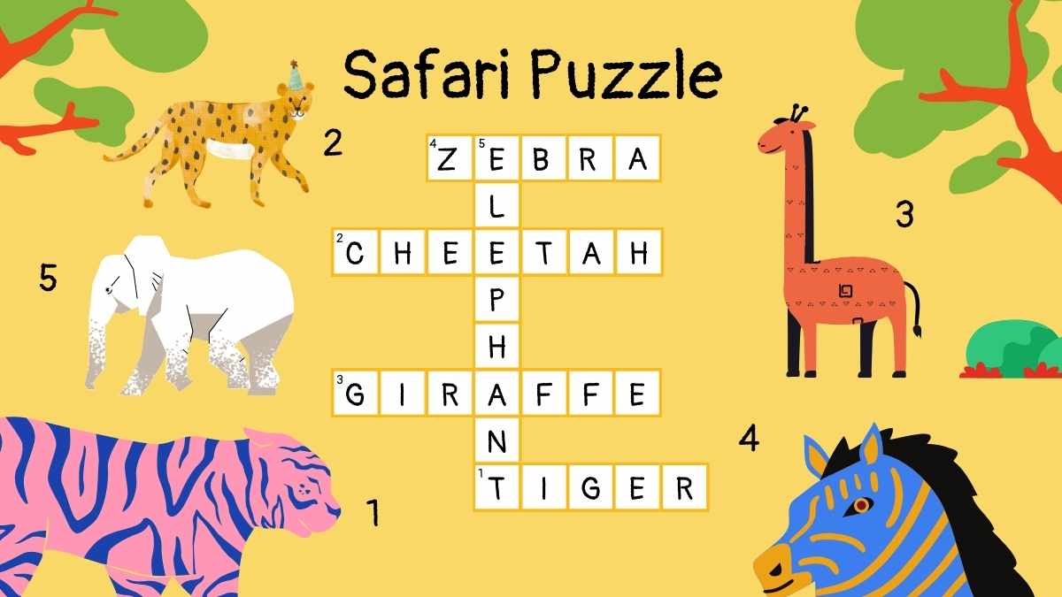 Cute Crossword Animal Puzzles for Elementary Slides - slide 8