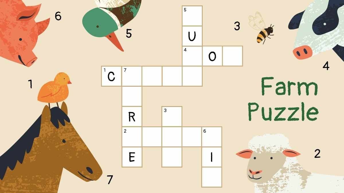 Cute Crossword Animal Puzzles for Elementary Slides - slide 9