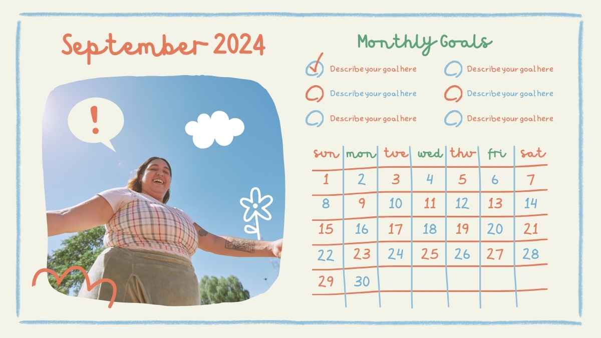 Cute Doodle Photo Calendar 2024 Slides - slide 11