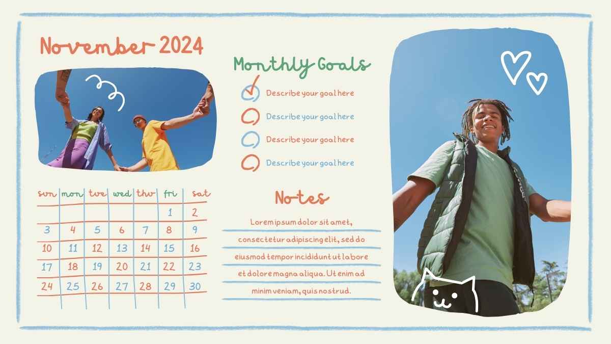 Cute Doodle Photo Calendar 2024 Slides - slide 13