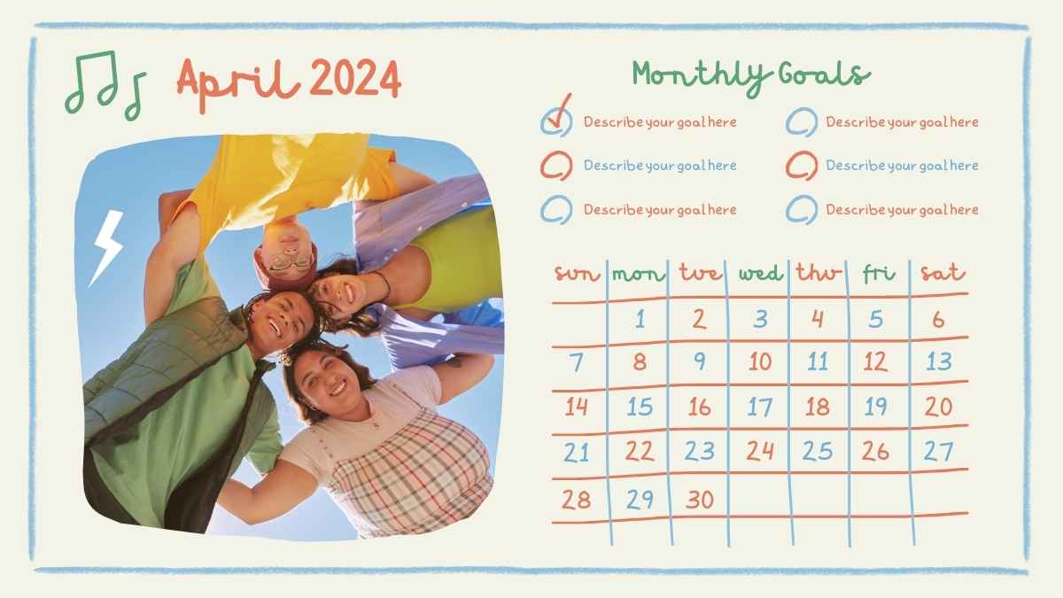 Cute Doodle Photo Calendar 2024 Slides - slide 6