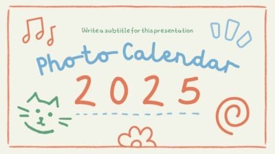 Cute Doodle Photo Calendar 2025 Slides