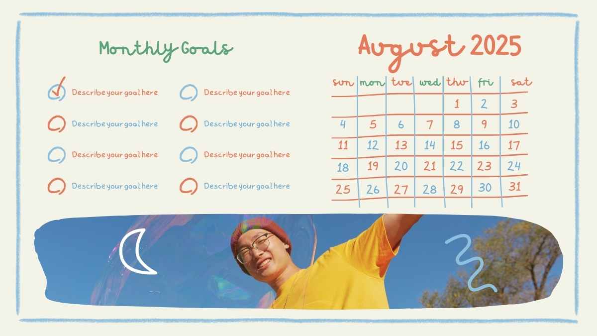 Cute Doodle Photo Calendar 2025 Slides - slide 9