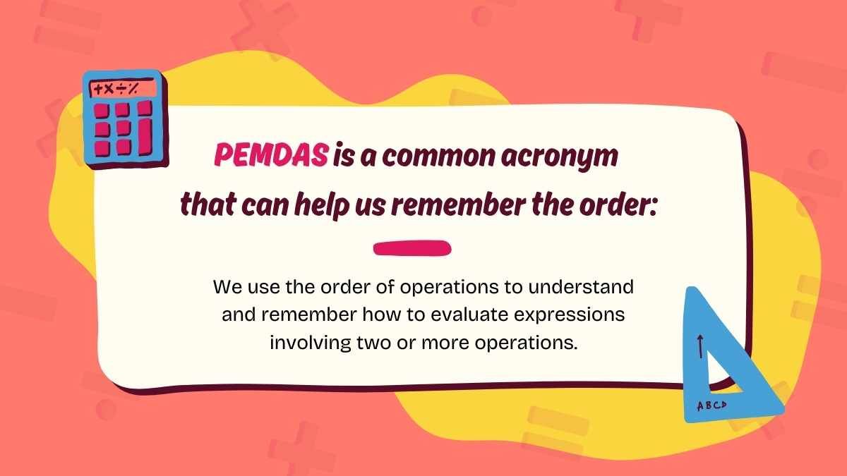 Cute Evaluating Expressions through PEMDAS Lesson for Elementary - diapositiva 5