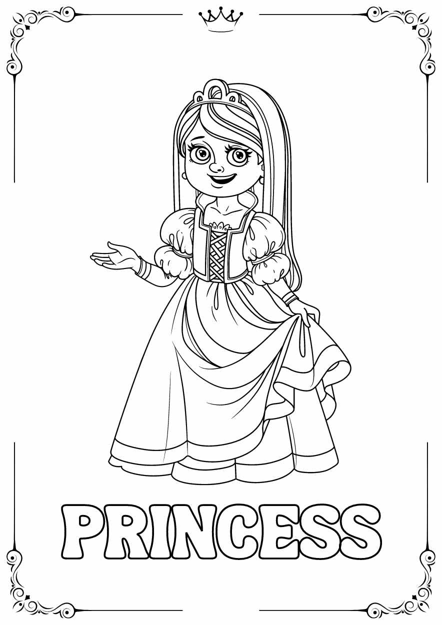 Cute Fairytale Coloring Worksheet - slide 2