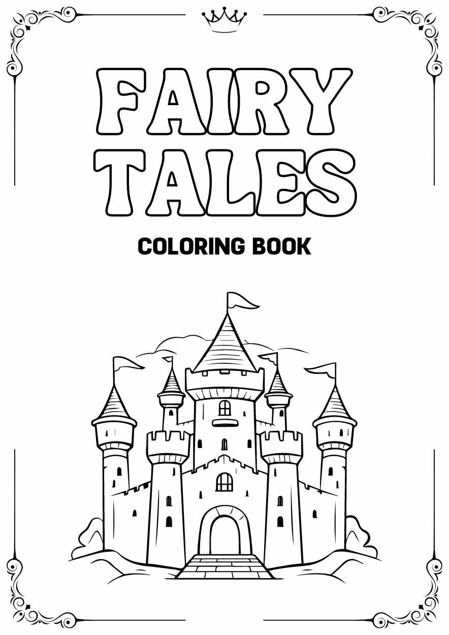 Cute Fairytale Coloring Worksheet - slide 1