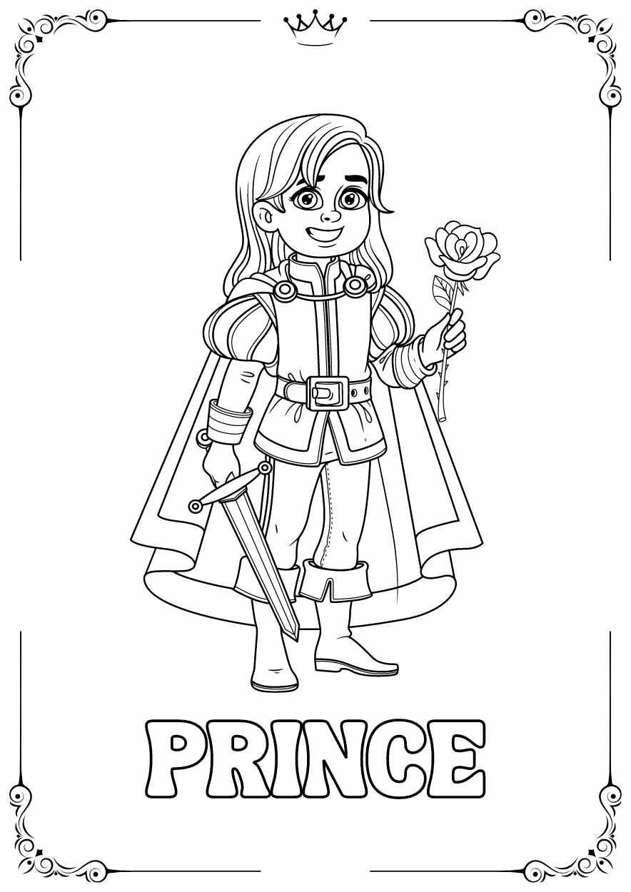 Cute Fairytale Coloring Worksheet - slide 6