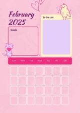 Cute February Calendar Planner 1