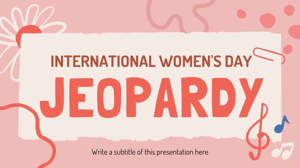 Cute Floral International Women's Day Jeopardy - slide 1