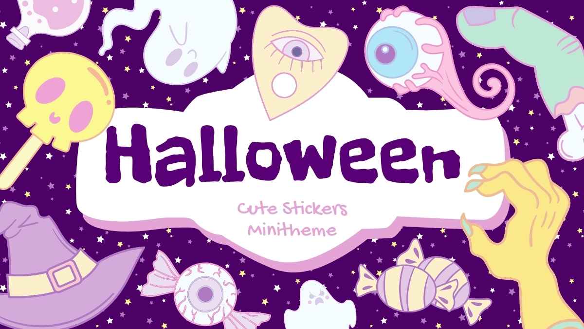 Cute Halloween Stickers Minitheme Slides - slide 1