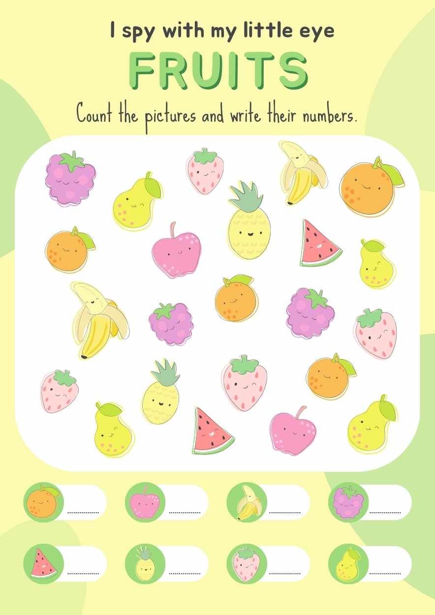 Cute I Spy with my Little Eye Worksheet - slide 2