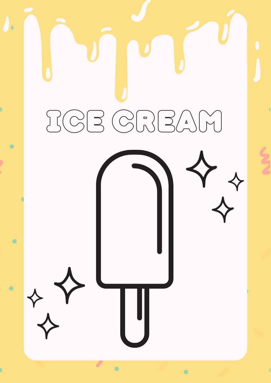 Cute Ice Cream Coloring Worksheet - slide 4