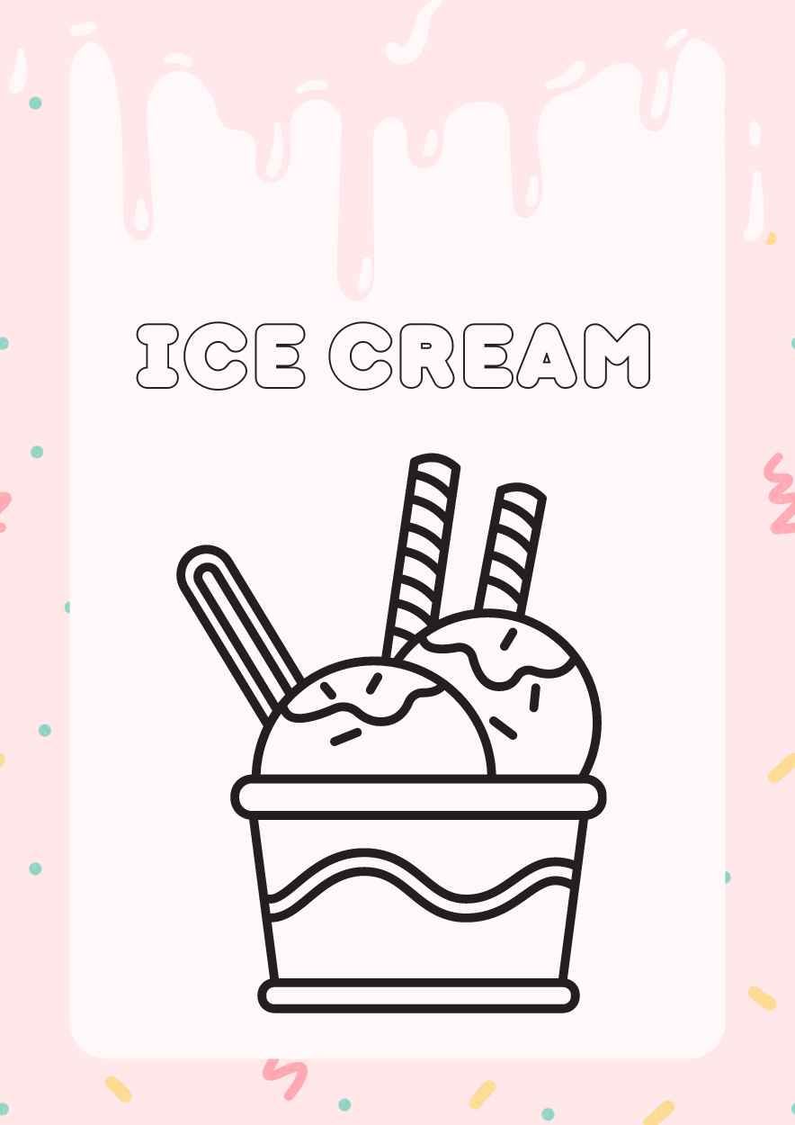 Cute Ice Cream Coloring Worksheet - diapositiva 5