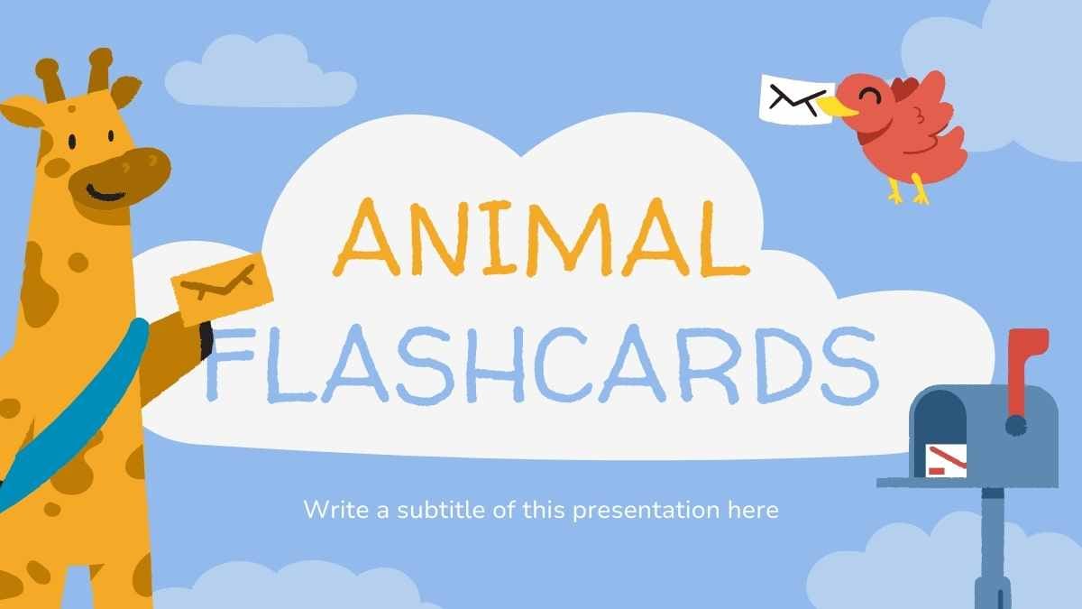 Cute Illustrated Animal Flashcards - slide 1