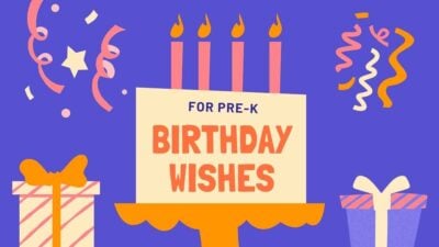 Cute Illustrated Birthday Wishes for Pre-K Slides