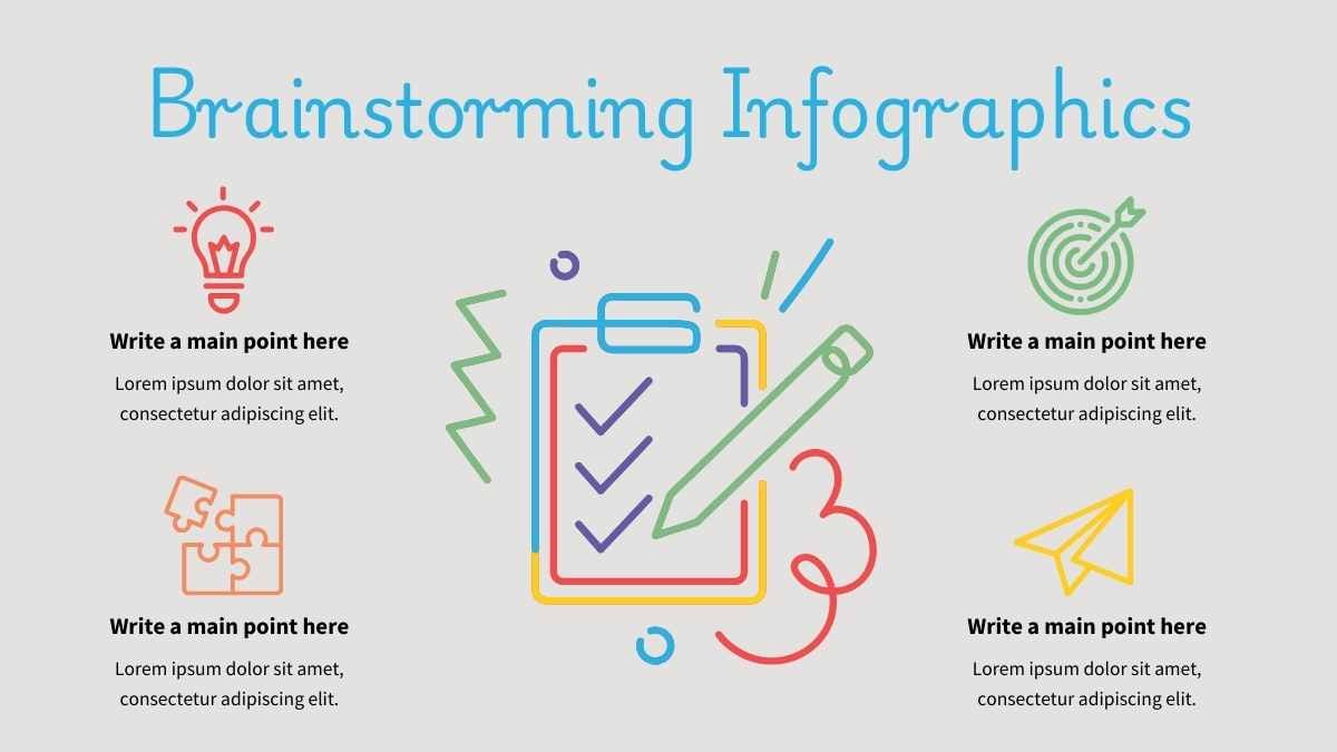 Cute Illustrated Brainstorming Infographic - slide 4