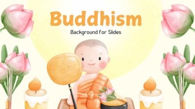 Cute Illustrated Buddhism Background for Slides