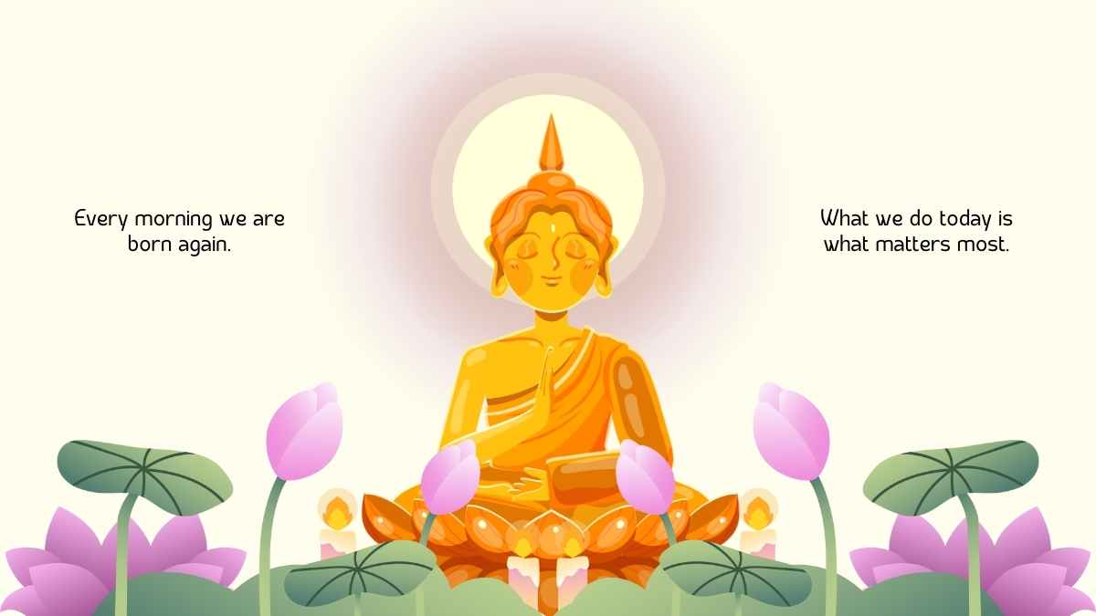 Cute Illustrated Buddhism Background for Slides - slide 10