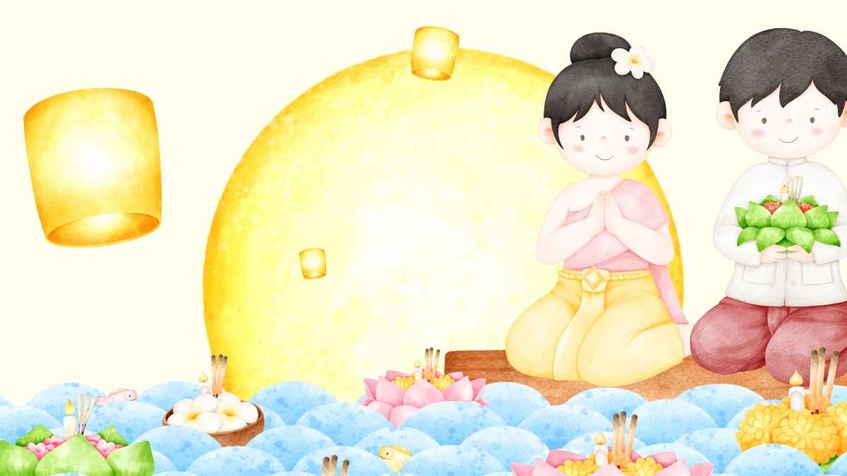 Cute Illustrated Buddhism Background for Slides - slide 11