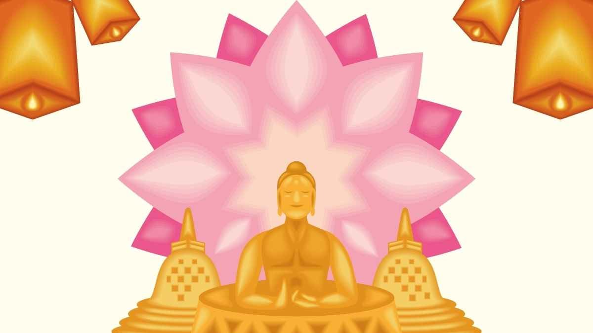 Cute Illustrated Buddhism Background for Slides - slide 5