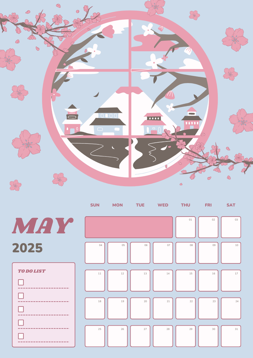 Cute Illustrated May Calendar Planner - slide 1