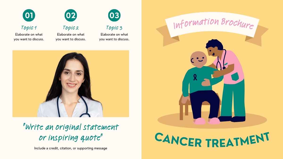 Cute Illustrated Cancer Treatment Information Brochure Slides - slide 11