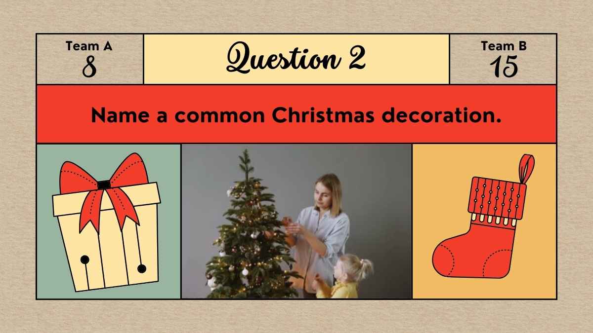 Cute Illustrated Christmas Family Feud Gameshow - slide 12