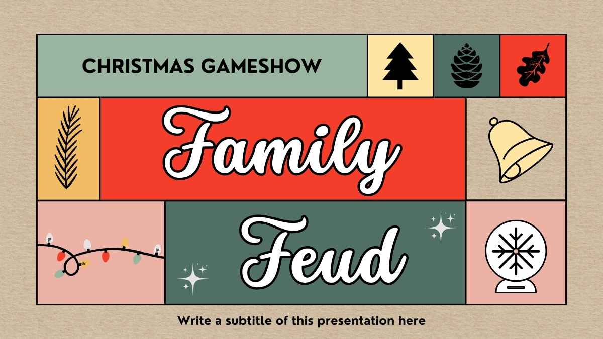 Cute Illustrated Christmas Family Feud Gameshow - slide 1