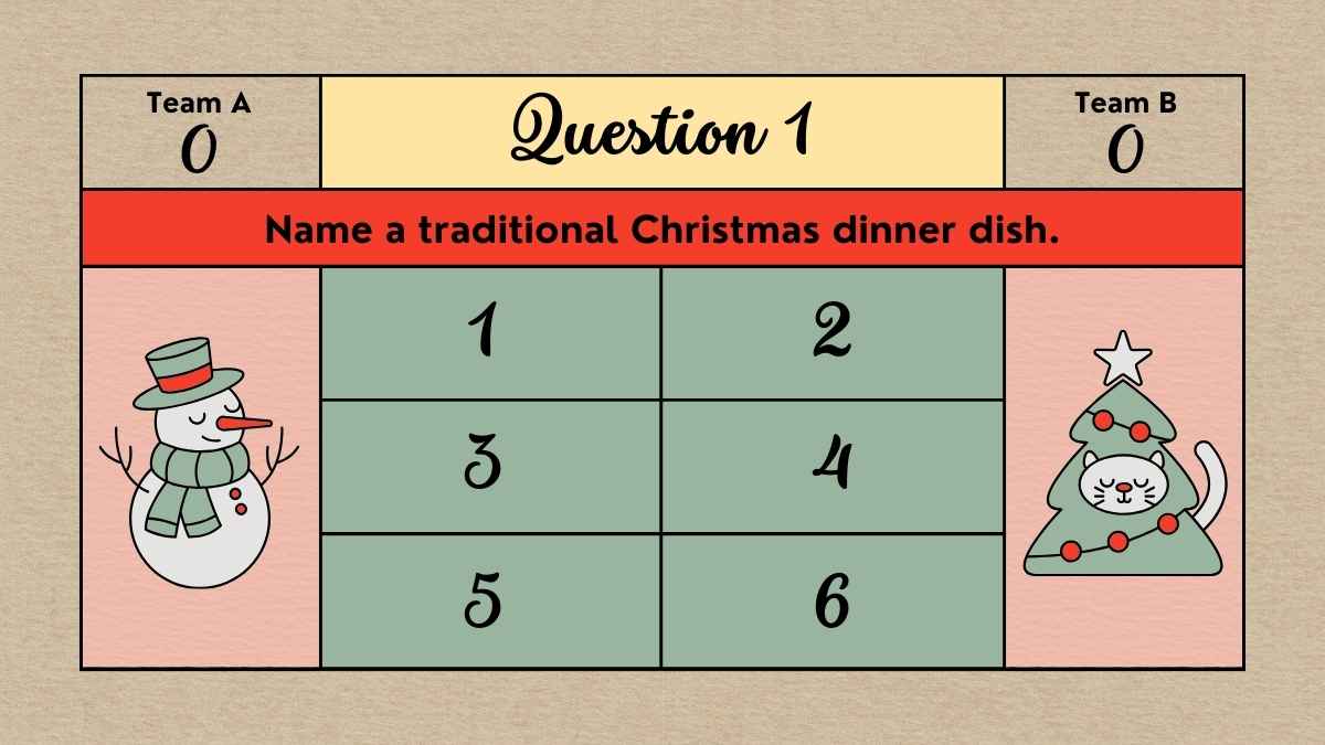 Cute Illustrated Christmas Family Feud Gameshow - slide 8