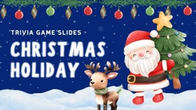 Cute Illustrated Christmas Holiday Trivia Game Slides