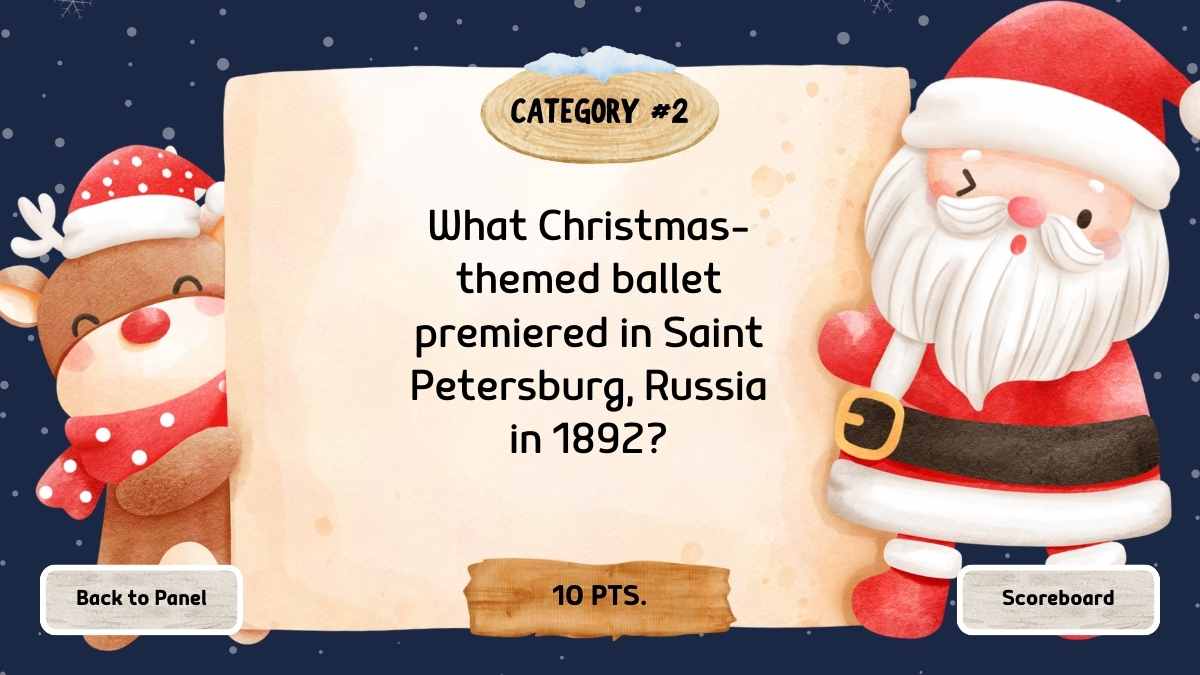 Cute Illustrated Christmas Holiday Trivia Game Slides - slide 12