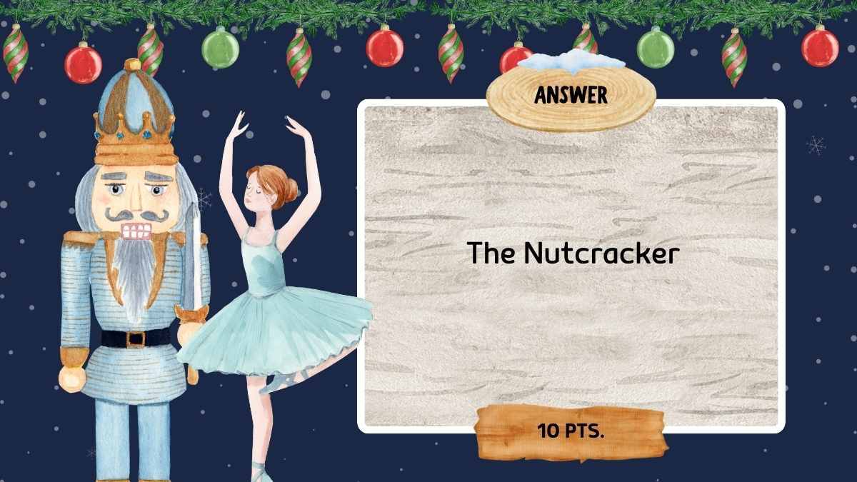 Cute Illustrated Christmas Holiday Trivia Game Slides - slide 13