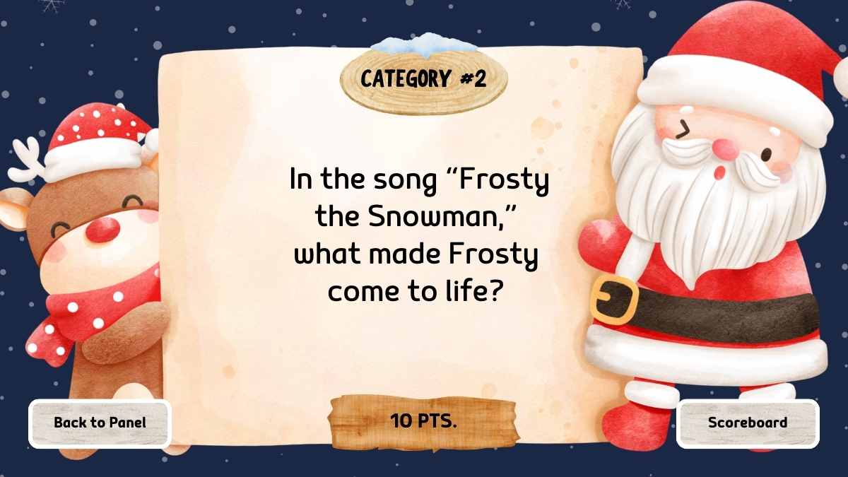 Cute Illustrated Christmas Holiday Trivia Game Slides - slide 9