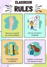 Cute Illustrated Classroom Rules Poster