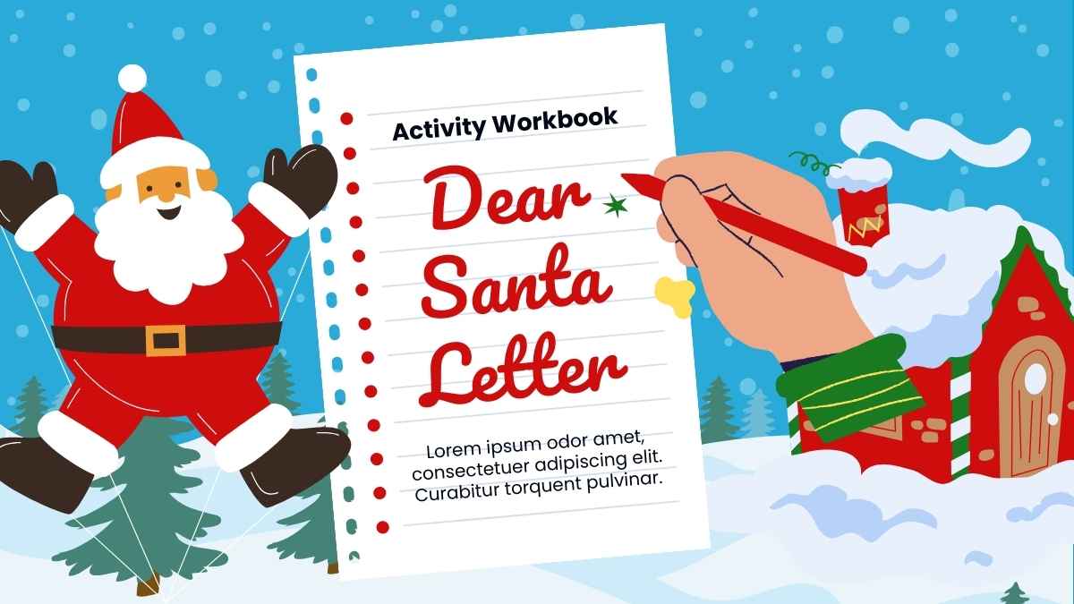 Cute Illustrated Dear Santa Letter Activity Workbook - slide 1