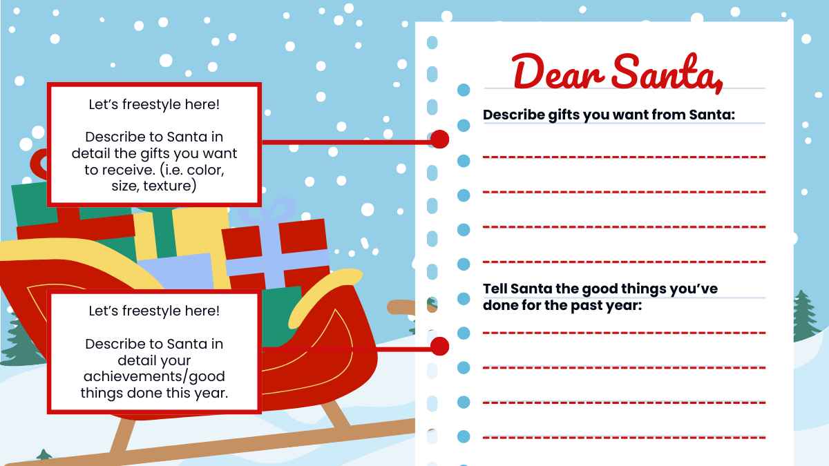 Cute Illustrated Dear Santa Letter Activity Workbook - slide 10