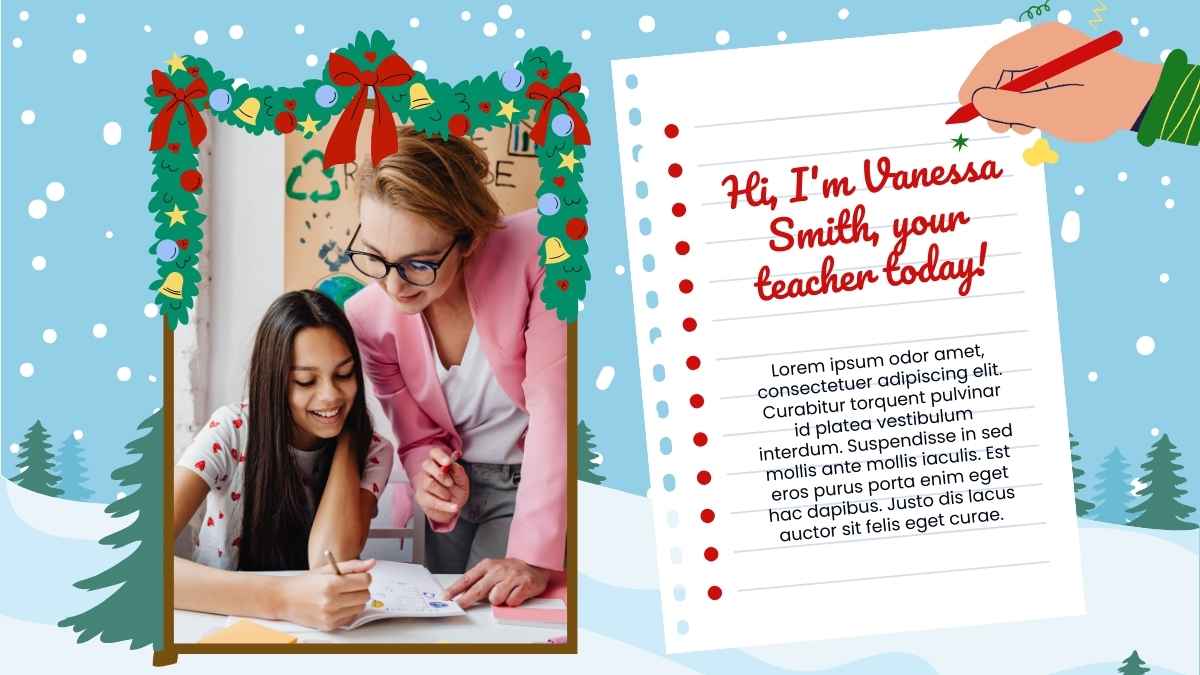 Cute Illustrated Dear Santa Letter Activity Workbook - slide 3