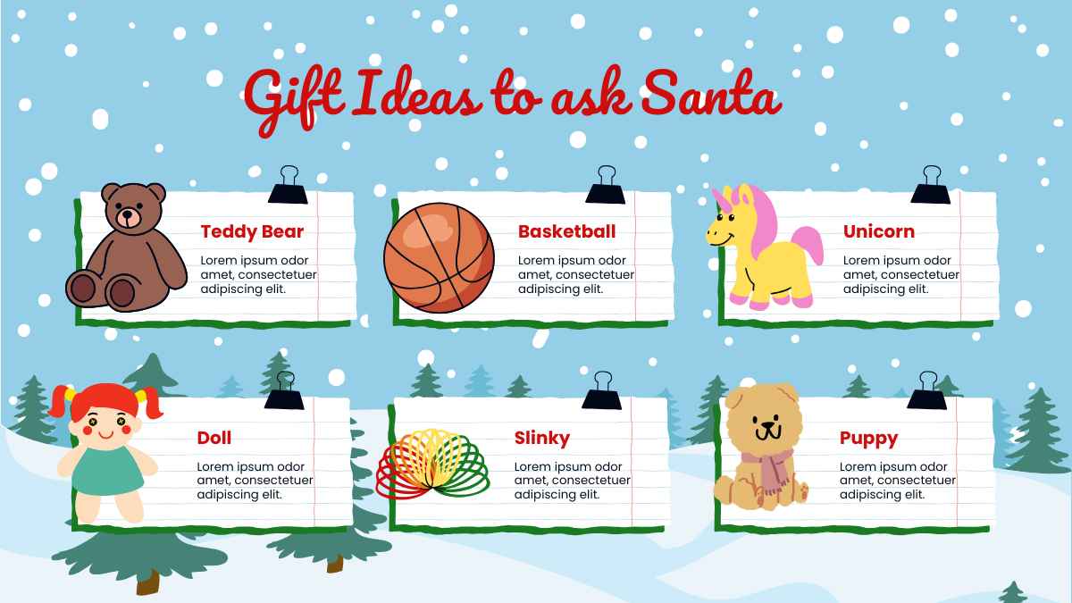 Cute Illustrated Dear Santa Letter Activity Workbook - slide 8