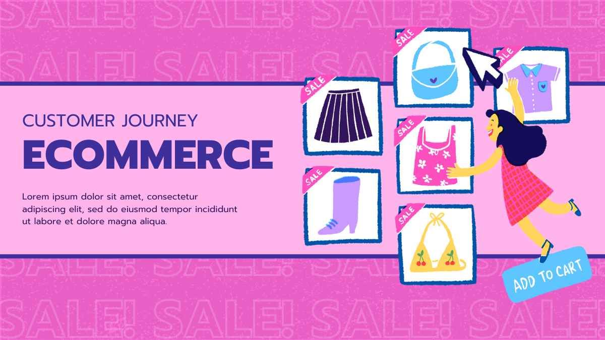 Cute Illustrated Ecommerce Customer Journey Slides - slide 1