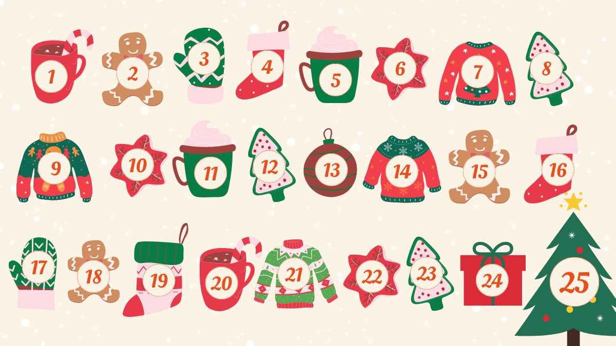 Cute Illustrated French Advent Calendar Slides - diapositiva 13